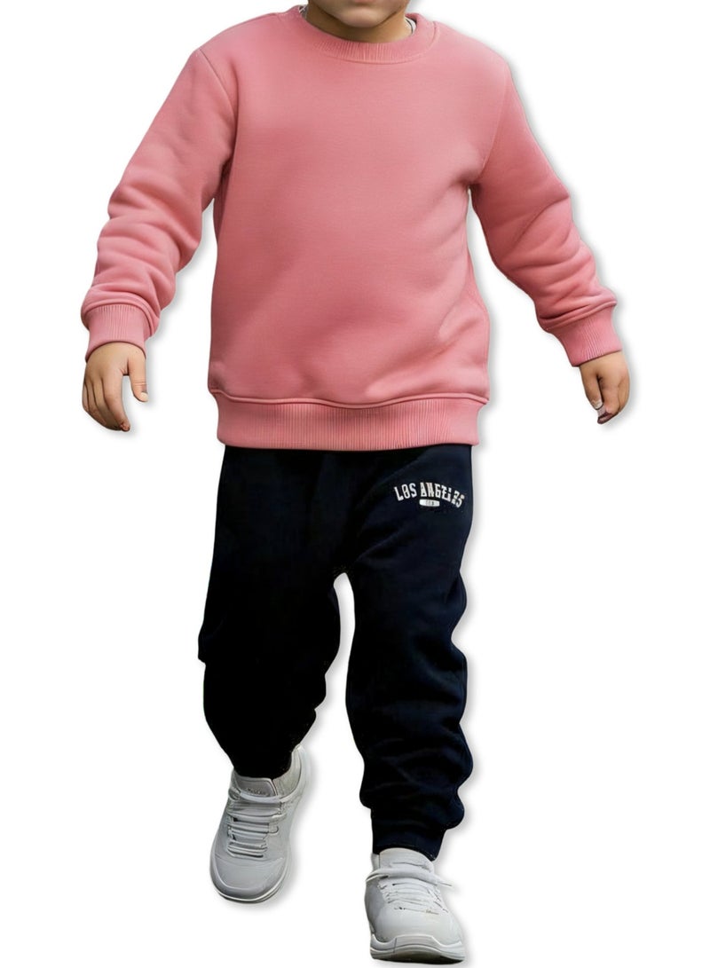 Horse Polo Sweatshirt Kids Plain,pink - Image 2