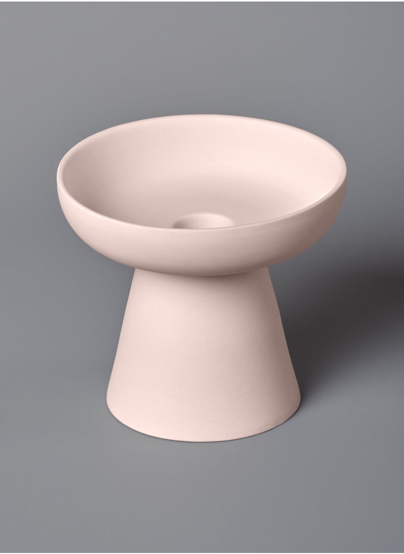 Aery Living Medium Porcini Pillar and Taper Soft Pink Matte Ceramic Candle Holder  - Image 1