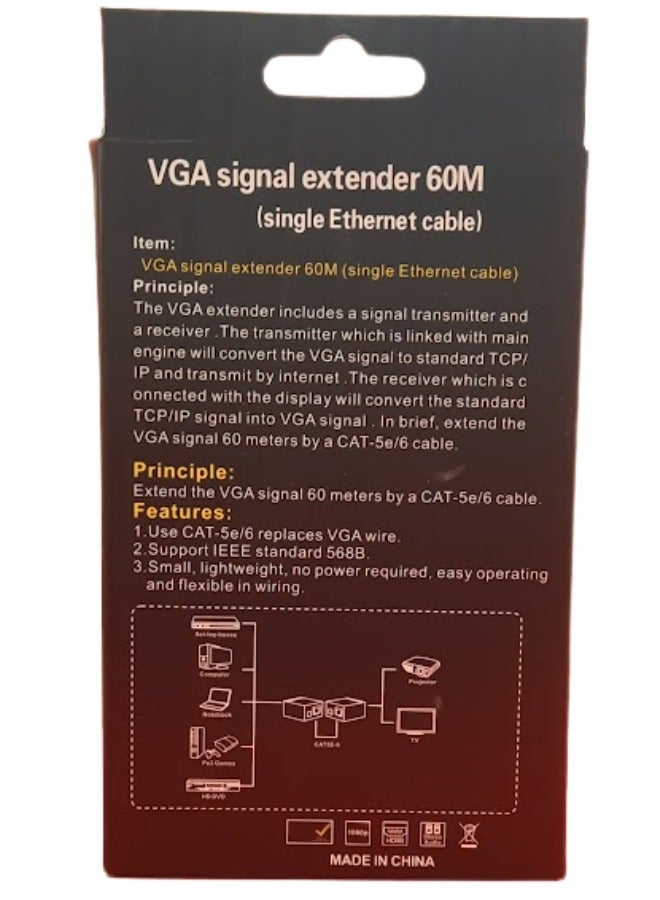 موسع إشارة VGA بطول 60 مترًا | مدد إشارات VGA حتى 60 مترًا | متوافق مع التوصيل والتشغيل - Image 5