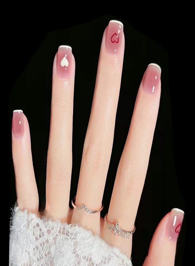 Vezocim Press on Nails Coffin Shape, Stick on Finger Nails with Designs, 24Pcs Full Cover Reusable False Nails Kits, Glue on Nails Short Square, Artificial Fingernails Acrylic Fake Nails for Women（R362） - Image 1