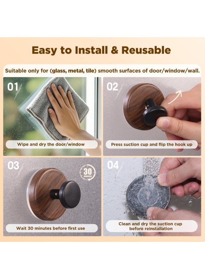 شماعات بقاعدة شفط، خطاف شديد التحمل للباب الأمامي/ النافذة الزجاجية/ فوق الباب/ في الهواء الطلق - Image 5