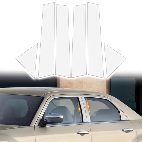 AMSPRAC Chrome Door Pillar Covers fit for Chrysler 300/300C 2005 2006 2007 2008 2009 2010, Exterior Molding Anti-Scratch Trim, 6PCS Window Outer Pillar Panel Set - Image 1