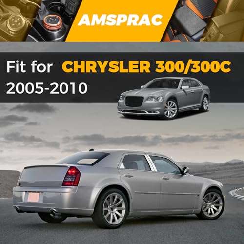 AMSPRAC Chrome Door Pillar Covers fit for Chrysler 300/300C 2005 2006 2007 2008 2009 2010, Exterior Molding Anti-Scratch Trim, 6PCS Window Outer Pillar Panel Set - Image 2