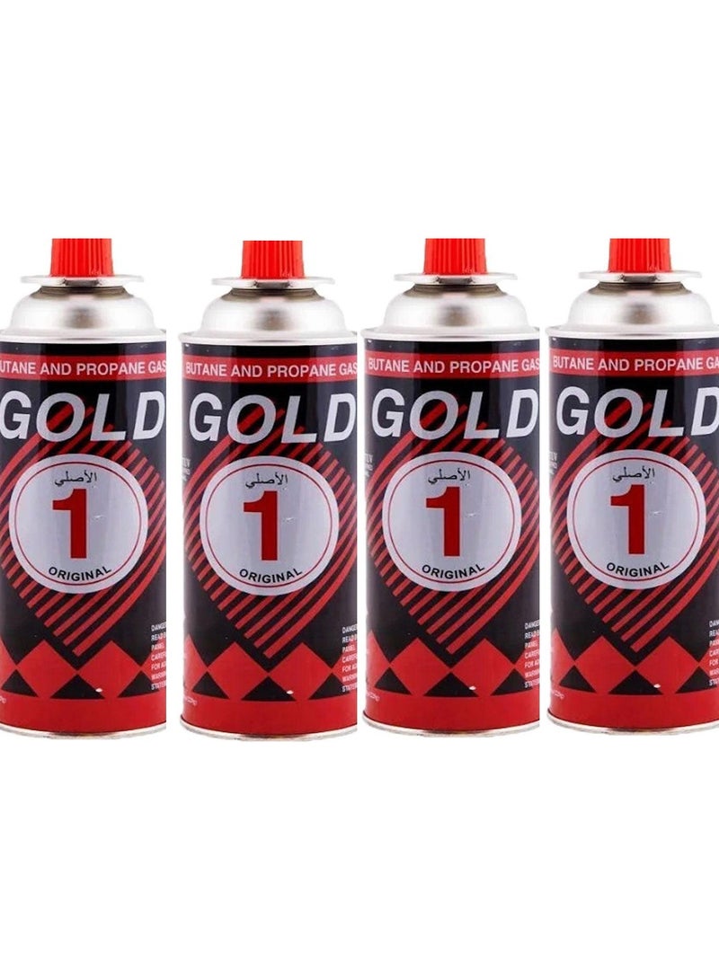 اسطوانة غاز البوتان علبة غاز بوتان لتشغيل الولاعات والبوتاجاز المحمول وادوات التخييم والسفاري  لتشغيل البشبوري المحمول 220 جرام عدد 4 اسطوانات غاز سفاري - Image 1
