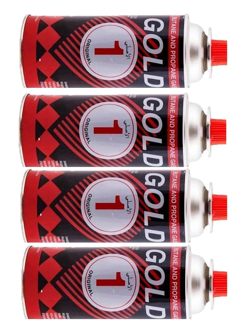 اسطوانة غاز البوتان علبة غاز بوتان لتشغيل الولاعات والبوتاجاز المحمول وادوات التخييم والسفاري  لتشغيل البشبوري المحمول 220 جرام عدد 4 اسطوانات غاز سفاري - Image 4