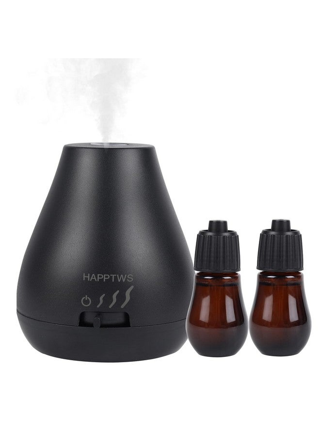 HAPPTWS Waterless Essential Oil Diffuser 3 Adjustable Fog Levels Rechargeable Suitable For Bedrooms Bathrooms Pet Rooms Cars Black  - Image 1