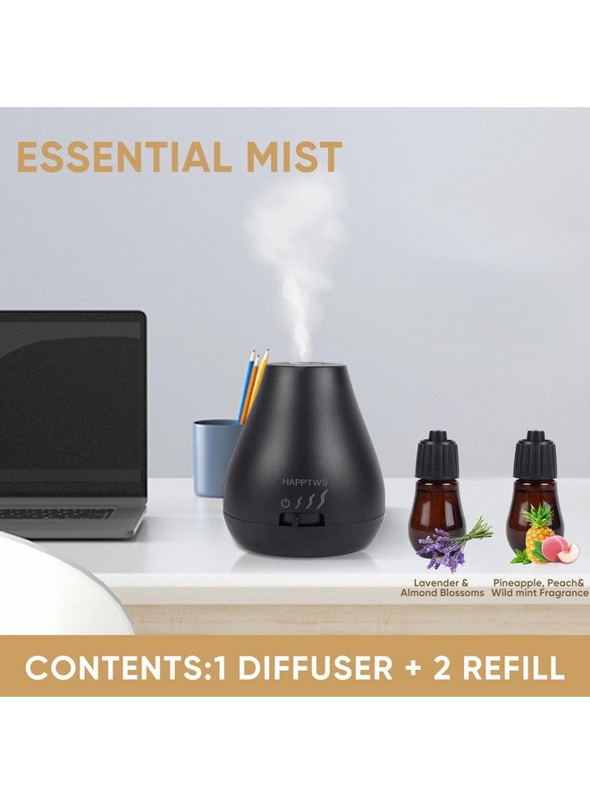 HAPPTWS Waterless Essential Oil Diffuser 3 Adjustable Fog Levels Rechargeable Suitable For Bedrooms Bathrooms Pet Rooms Cars Black  - Image 4