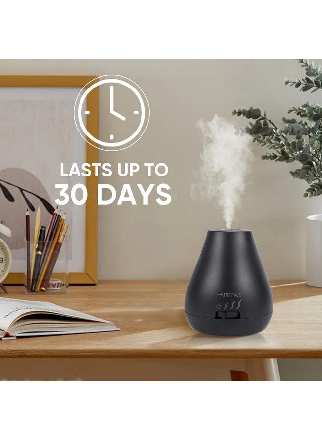 HAPPTWS Waterless Essential Oil Diffuser 3 Adjustable Fog Levels Rechargeable Suitable For Bedrooms Bathrooms Pet Rooms Cars Black  - Image 2