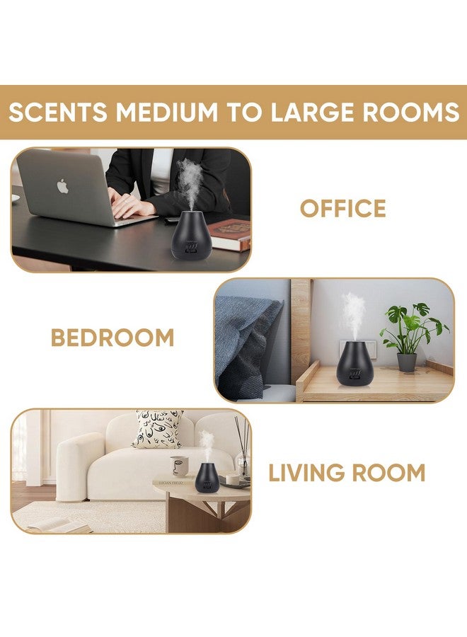 HAPPTWS Waterless Essential Oil Diffuser 3 Adjustable Fog Levels Rechargeable Suitable For Bedrooms Bathrooms Pet Rooms Cars Black  - Image 3