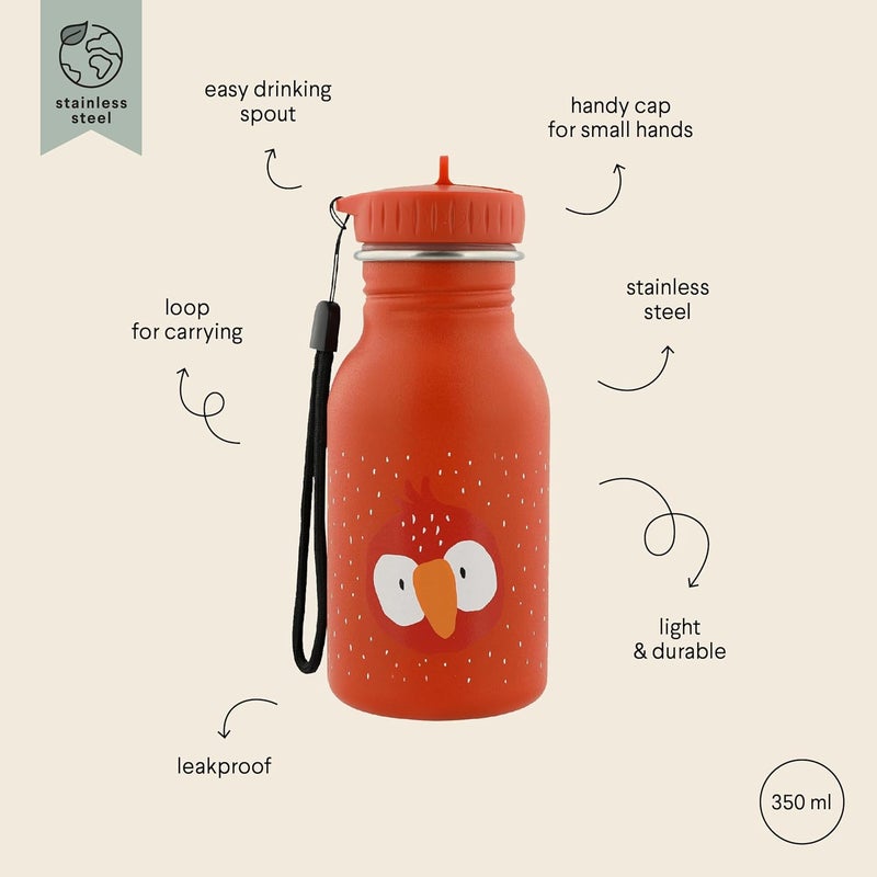 Trixie Stainless Steel Children's Water Bottle 350 ml - Mr. Parrot - Image 4