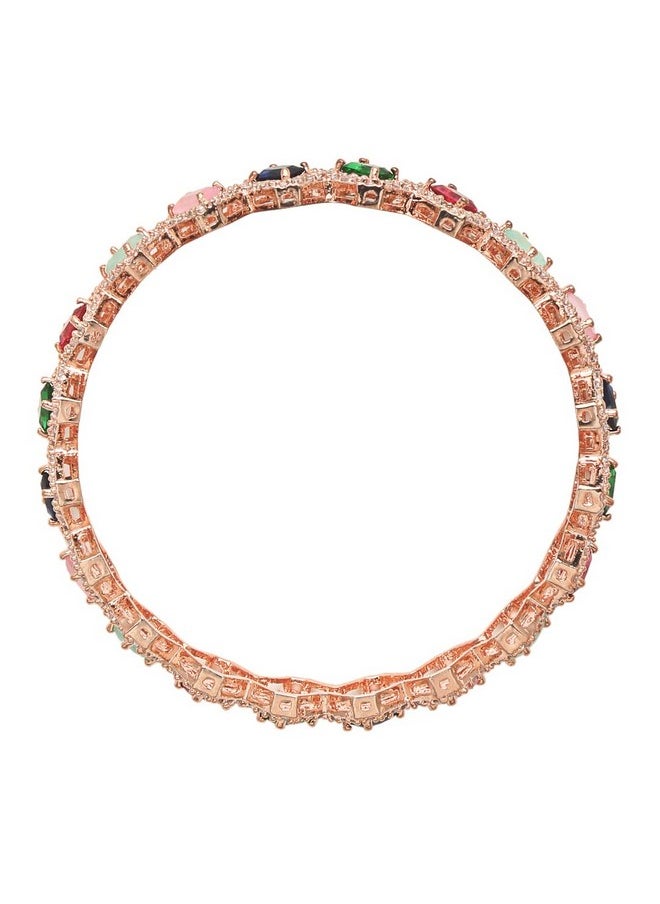 YouBella YouBella Jewellery Stylish Rose Gold Plated Multi-Color Stone Studded Bangles for Girls and Women (YBBN_91890) (Gold) (2.6)  - Image 4