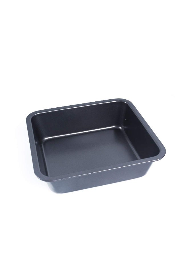 Alda Carbon Steel Deep Square Cake Tin with Non-Stick Coating, 26cm x 24.5cm x 7.5cm, Black - Image 1