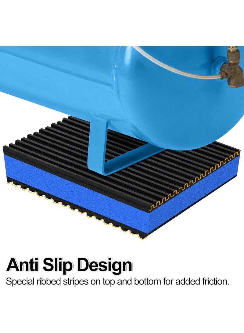 موثوقية التنبؤ عبوة من 4 وسادات مضادة للاهتزاز، سجادات مطاطية مضلعة عازلة للصوت مع مركز من مادة إي في إيه، وسادات عزل اهتزاز شديدة التحمل لضاغطات الهواء، ومكيفات الهواء، وأجهزة المشي، وأنظمة التدفئة والتهوية وتكييف الهواء، والغسالات والمجففات. - Image 4