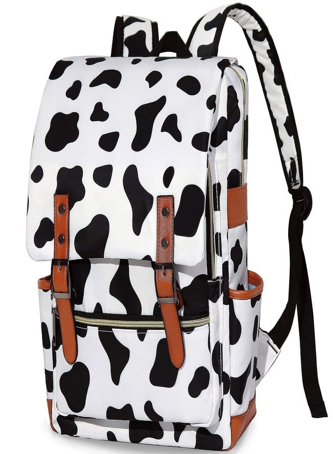 MCWTH Girls Backpack College Bookbag, School Bag 15.6 inch Laptop Backpacks for Women (Cow Print) - Image 1