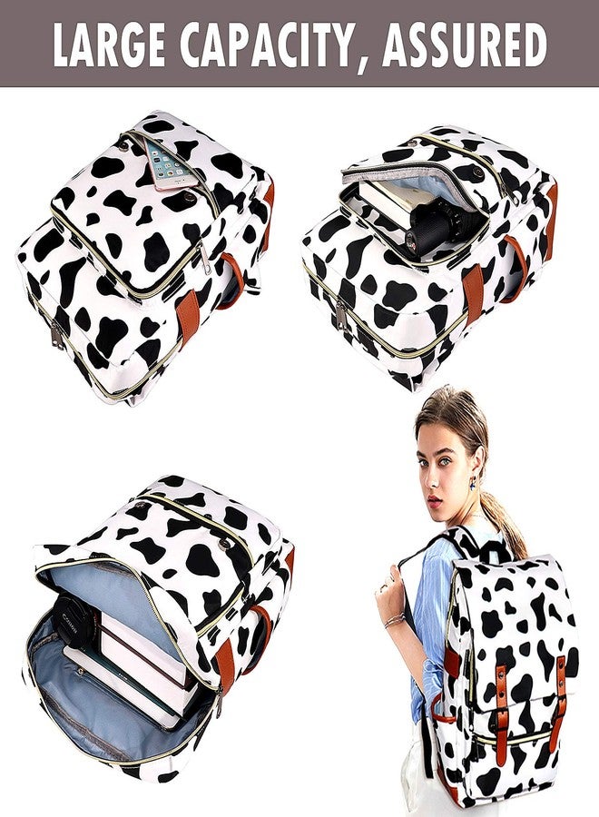 MCWTH Girls Backpack College Bookbag, School Bag 15.6 inch Laptop Backpacks for Women (Cow Print) - Image 3
