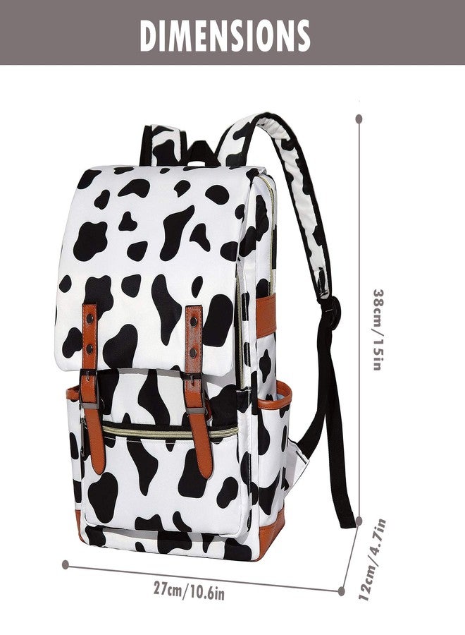 MCWTH Girls Backpack College Bookbag, School Bag 15.6 inch Laptop Backpacks for Women (Cow Print) - Image 2
