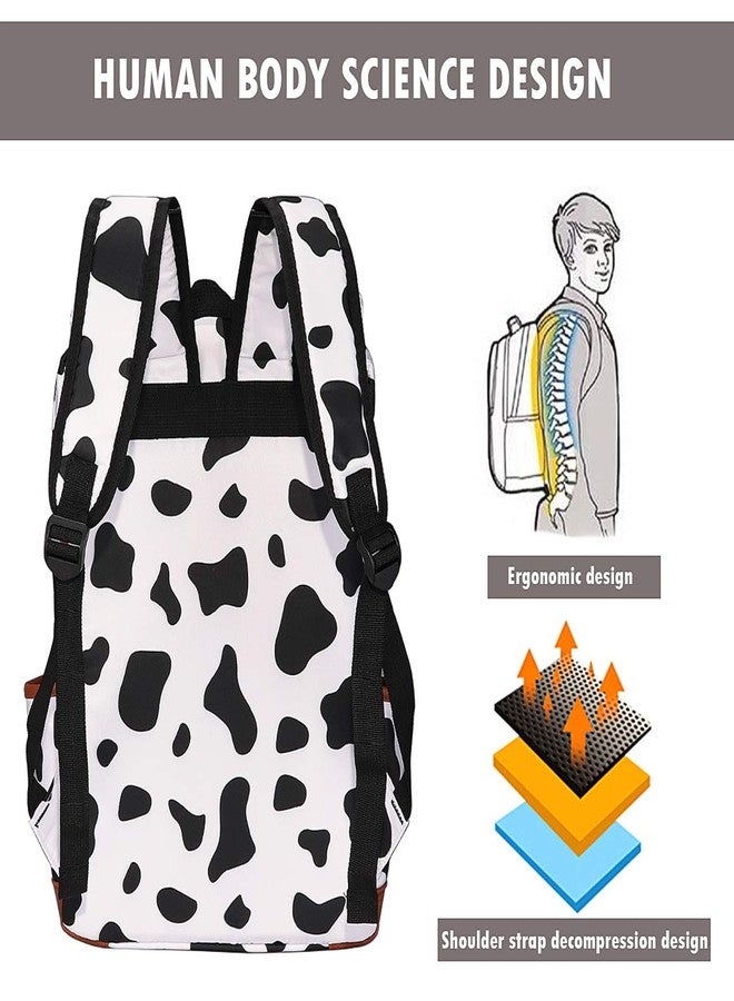 MCWTH Girls Backpack College Bookbag, School Bag 15.6 inch Laptop Backpacks for Women (Cow Print) - Image 5