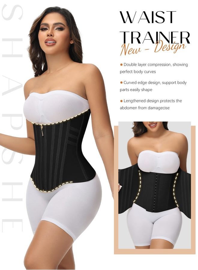 SHAPSHE Waist Trainer for Women Tummy Control Waist Cincher Corset Sport Workout Body Shaper Postpartum Belly Band Gym, Black（up a Size is More Comfortable）, XXL - Image 3