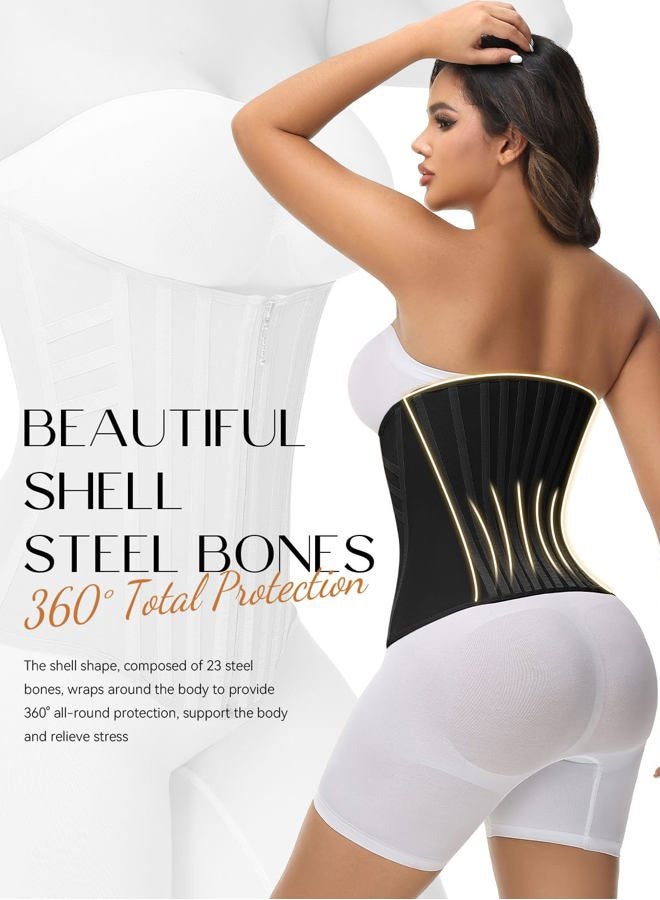 SHAPSHE Waist Trainer for Women Tummy Control Waist Cincher Corset Sport Workout Body Shaper Postpartum Belly Band Gym, Black（up a Size is More Comfortable）, XXL - Image 2