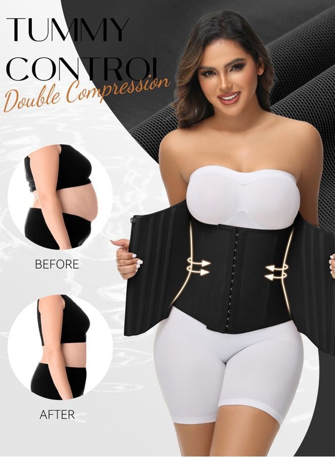 SHAPSHE Waist Trainer for Women Tummy Control Waist Cincher Corset Sport Workout Body Shaper Postpartum Belly Band Gym, Black（up a Size is More Comfortable）, XXL - Image 4