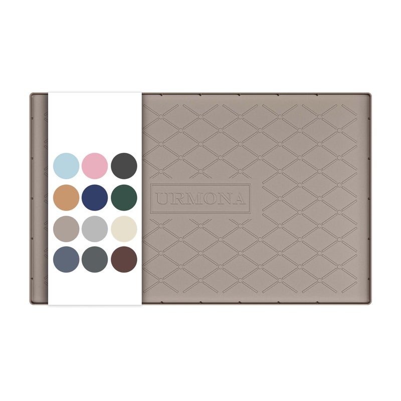 URMONA 34" x 22" Waterproof Silicone Mat in Multiple Sizes & Colors, Under Sink Mat for Kitchen & Bathroom, Pet Food Pad for Dogs & Cats, Kitchen Cabinet Liner, Multi-Purpose for Storage(Beige) - Image 1