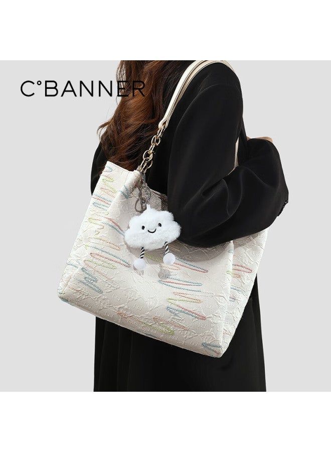 C.banner Handbag, Women's Shoulder Tote Bag, Light Luxury Large Capacity Underarm Bag, Birthday And New Year Gift For Girlfriend - Image 1