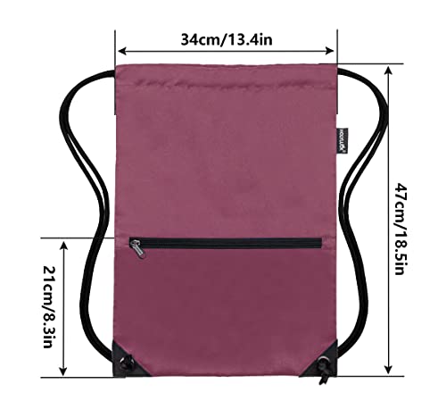 HOLYLUCK Drawstring Backpack Bag Sport Gym Sackpack (burgundy) - Image 2