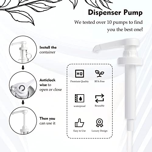TTDMK 2 Pcs Glass Laundry Detergent Dispenser, Half Gallon Liquid Laundry Soap Dispenser for Laundry Room (64 oz. Each), Laundry Detergent Bottles with Pump Dispenser -Includes Labels, Funnel, Measuring Cup - Image 4