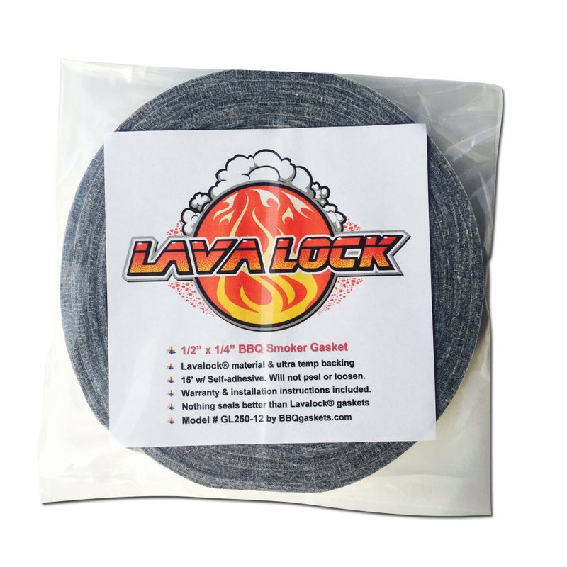 Grey Lavalock Gasket High Temp BBQ Smoker Grill Self Stick 12 x 14 x 15 feet long