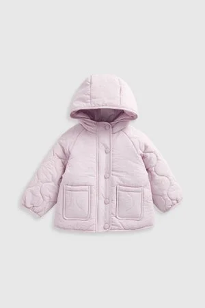 mothercare Lilac Quilted Sleeve Coat
