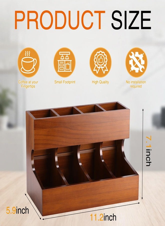 BrightRow Wooden Coffee Pod Dispenser Compatible with Nespresso Vertuo Capsules Freestanding Countertop Rack Coffee Capsule Organizer for Home Office Kitchen Counters (4 Columns) - Image 2