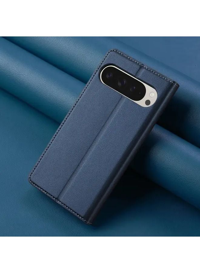 Pixel 9 Phone Case with Card Holder Foldable Stand Anti Drop Lens Protection Cover Black - Image 1