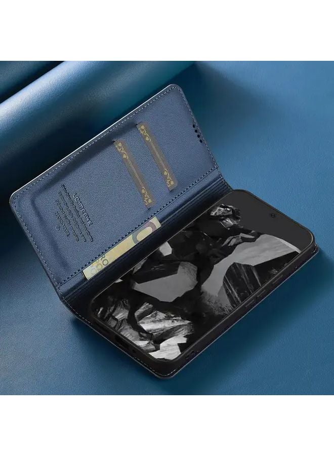 Pixel 9 Phone Case with Card Holder Foldable Stand Anti Drop Lens Protection Cover Black - Image 3
