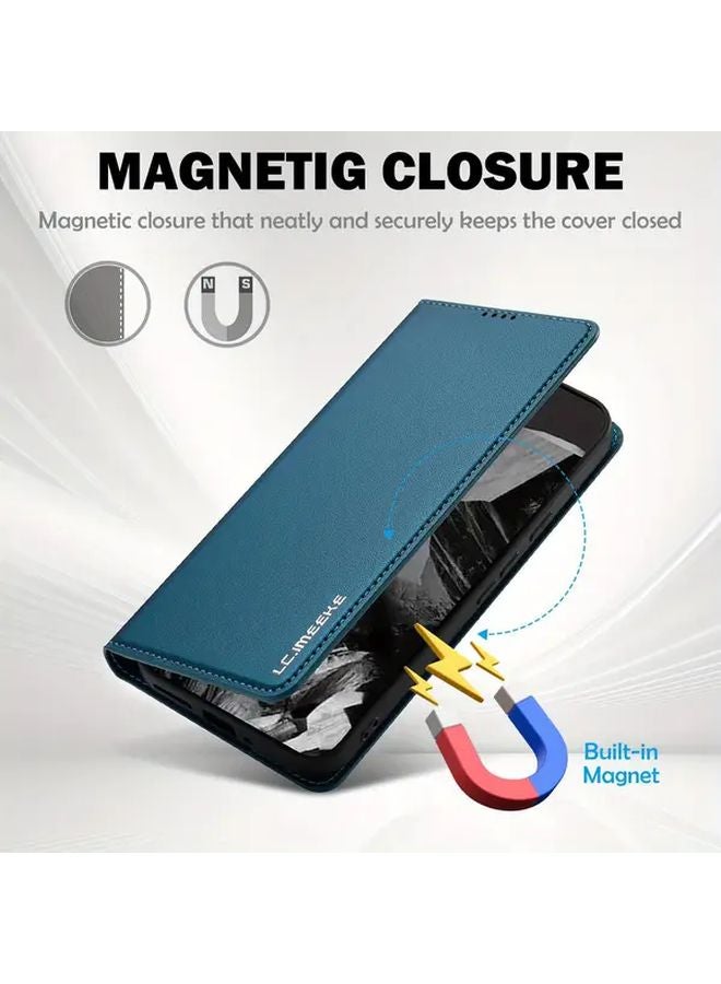 Pixel 9 Phone Case with Card Holder Foldable Stand Anti Drop Lens Protection Cover Black - Image 5