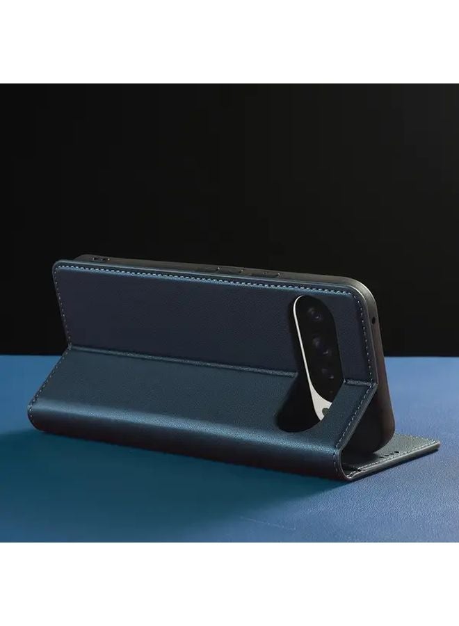 Pixel 9 Phone Case with Card Holder Foldable Stand Anti Drop Lens Protection Cover Black - Image 4
