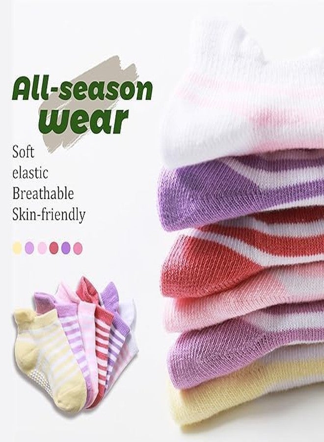 ZAPLES Baby Non Slip Grip Ankle Socks with Non Skid Soles for Infants Toddlers Kids Boys Girls, Stripes girls, 1-2 Years - Image 4