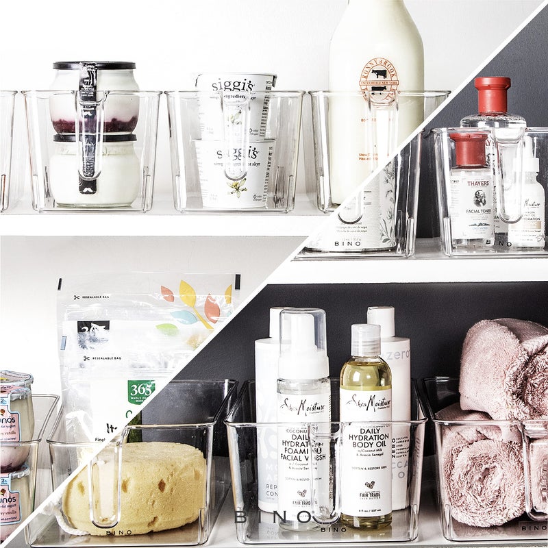 BINO | Clear Storage Organizer | THE HOLDER COLLECTION | Clear Containers for Organizing with Built-in Handles | Pantry Organization and Storage | Fridge Organizer | Smart Storage Bin Cabinet | Large - Image 5