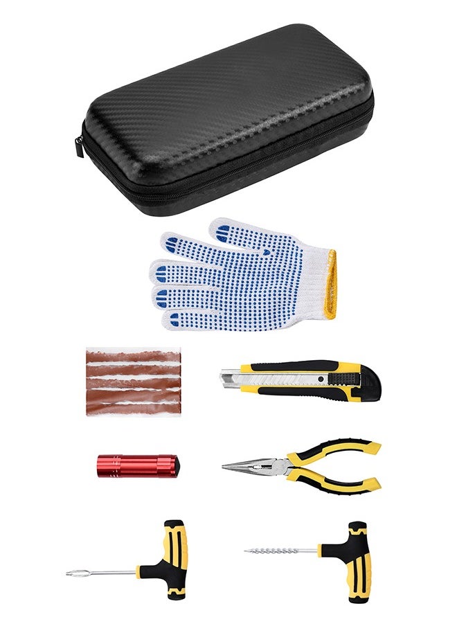 LAWAZIM - Tire Repair Set-7 Piece- Compact Portable and Efficient Puncture Fix Kit Automotive Tool Kit with Protective Gloves -for Car, Truck, Motorcycle, Bicycle Tire Maintenance and Roadside Emergency - Image 1