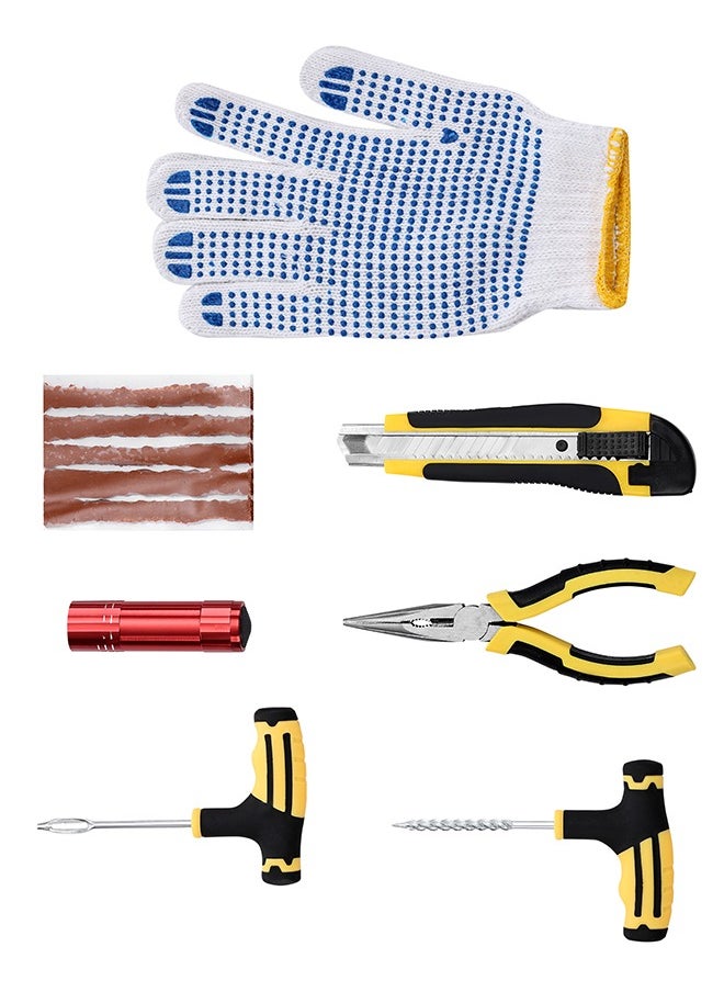 LAWAZIM - Tire Repair Set-7 Piece- Compact Portable and Efficient Puncture Fix Kit Automotive Tool Kit with Protective Gloves -for Car, Truck, Motorcycle, Bicycle Tire Maintenance and Roadside Emergency - Image 1