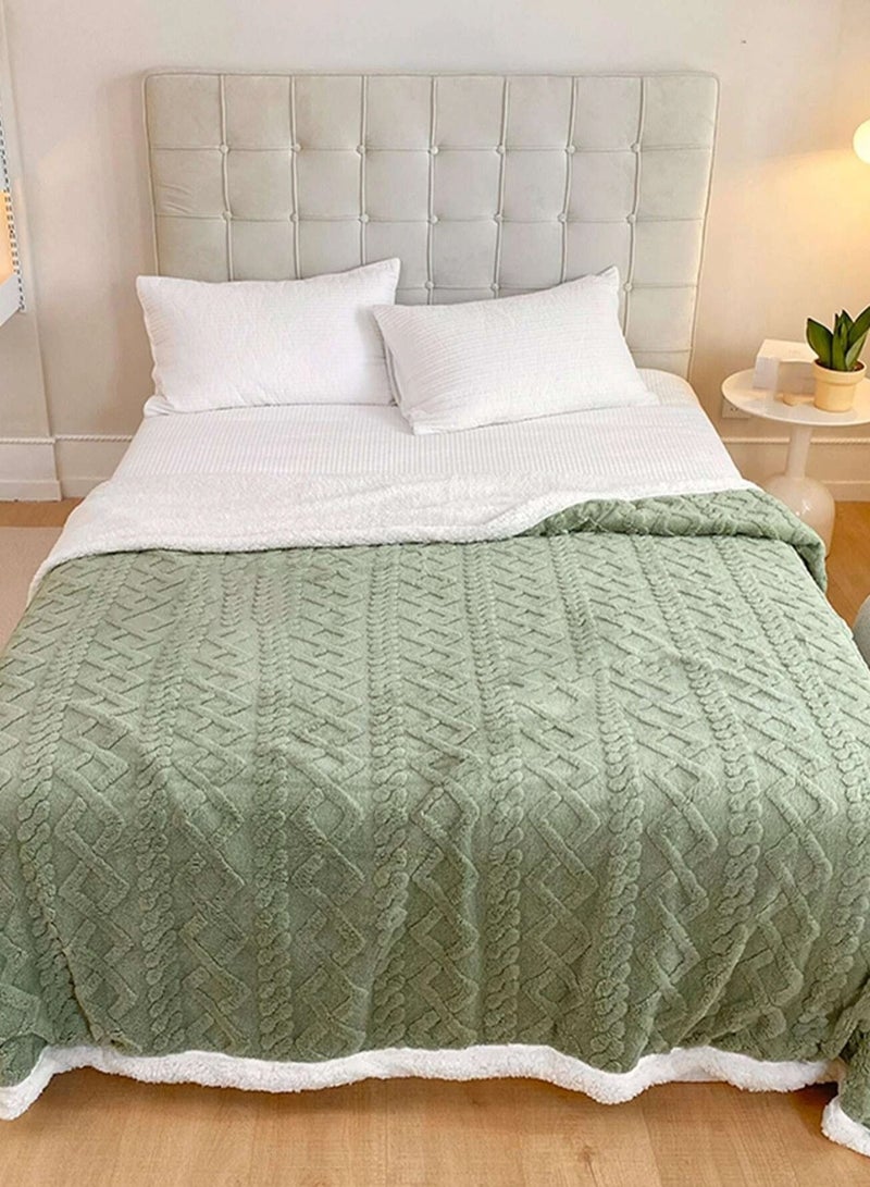 DubaiGallery Home Thick Bed Blanket Double-sided Lamb Cashmere Fleece Plaid Blanket Winter Warm Throw Sofa Cover Newborn Wrap Baby Bedspread  - Image 2