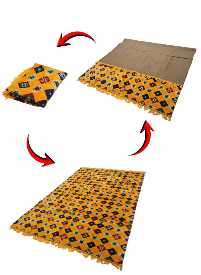 SMART HOME Large 270x170cm Ground Mat with Waterproof Tarpaulin Backing – Moisture-Resistant Trench Mat – Practical Heritage Outdoor Rug for Garden, Camping, and Picnics - Image 2