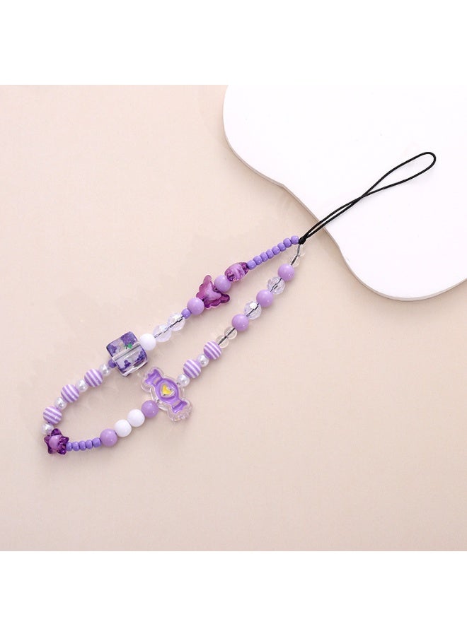 NIBEMINENT Phone Charm/ Chain Strap for Women Girls, Little Fragrance Flower Cell Phone Case Lanyard Wrist Strap