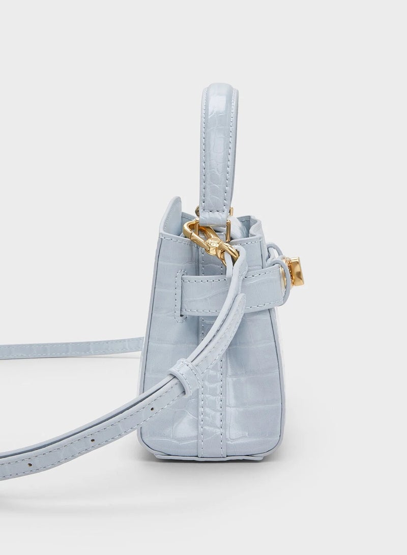 Charles & Keith Metal Buckle Strap Tote Shoulder Bag - Image 4