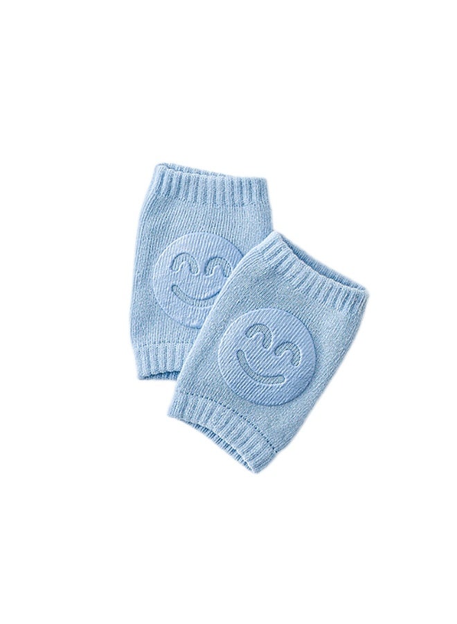 Daytoyz Light Blue Knee Pads with Happy Faces for Infant Crawling - Image 2