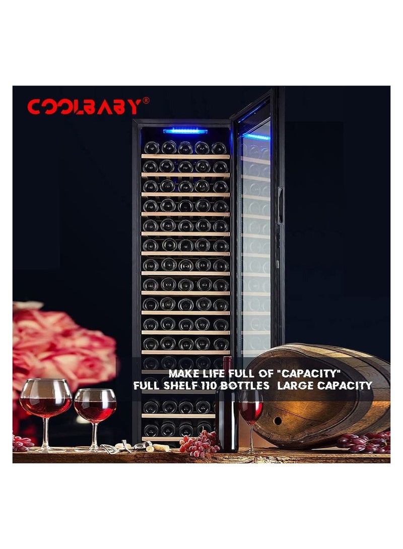 Cool Baby 110 Bottle Electronic Thermostatic Wine Storage Cabinet Mini Beverage Wine Cooler Refrigerator For Home Bar Office Energy Efficient and Super Quiet - Image 4