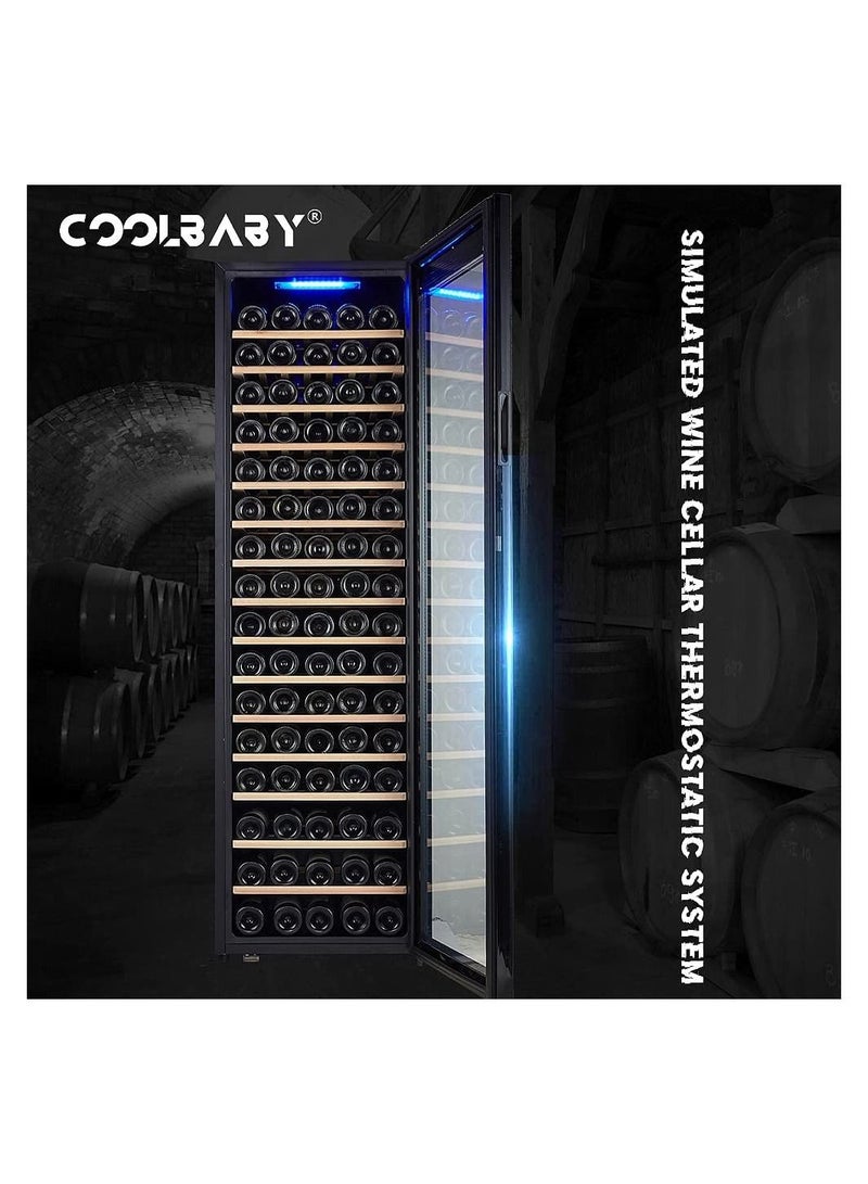 Cool Baby 110 Bottle Electronic Thermostatic Wine Storage Cabinet Mini Beverage Wine Cooler Refrigerator For Home Bar Office Energy Efficient and Super Quiet - Image 5