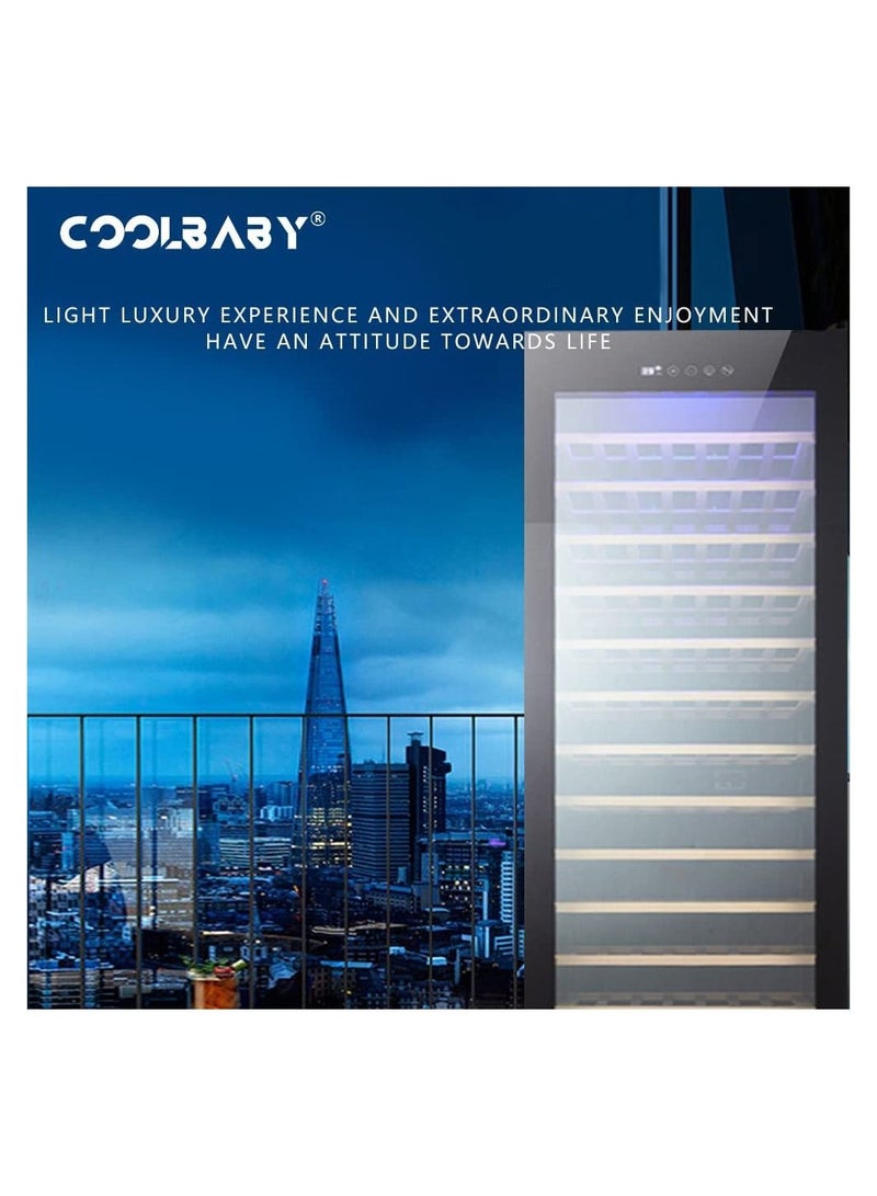 Cool Baby 110 Bottle Electronic Thermostatic Wine Storage Cabinet Mini Beverage Wine Cooler Refrigerator For Home Bar Office Energy Efficient and Super Quiet - Image 2