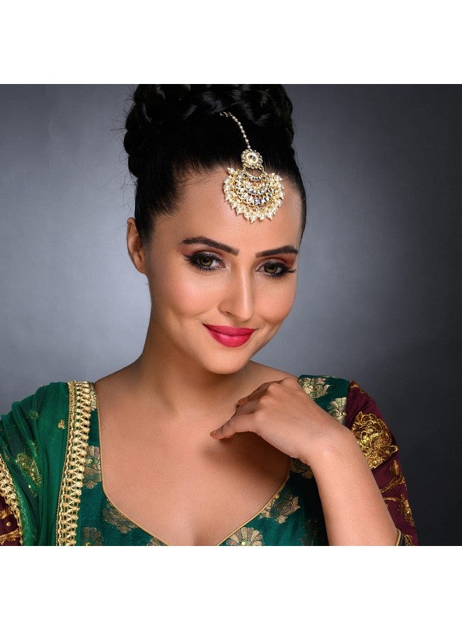 Sukkhi Charming Kundan Gold Plated Pearl Maangtikka for Women (SKR85505) - Image 2
