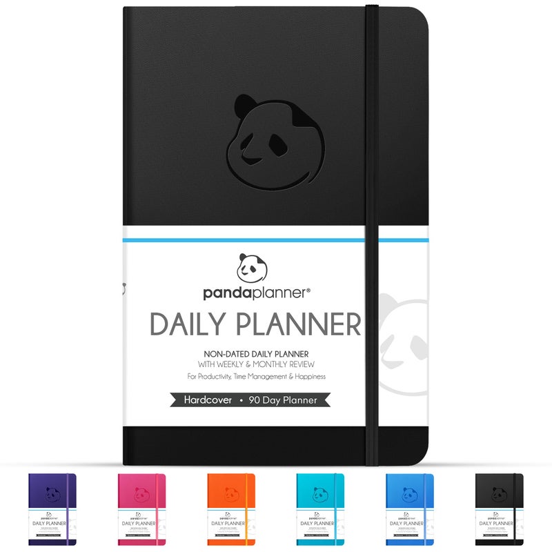 Panda Planner Classic A5 Daily Planner 2026 - Undated Quarterly & Productivity Planner with Hourly Schedule, To Do List, Daily Journal, Goal Planner, Habit Tracker & Gratitude Organizer â€“ Black - Image 1