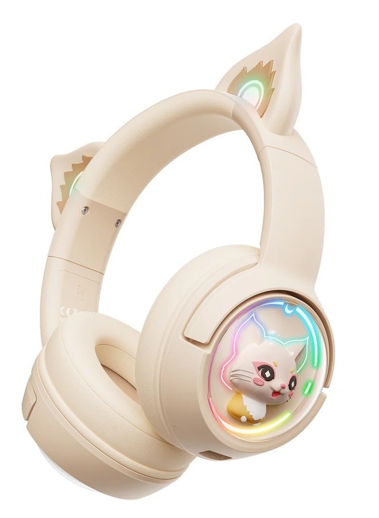 Wireless RGB Gaming Headset with Cat Ears Dynamic Lighting & Superior Sound - Image 2